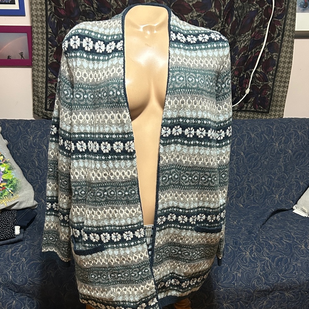 J. Jill Open Front Knit Sweater pockets